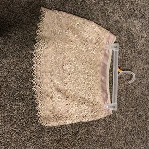 shiny gold laced skirt